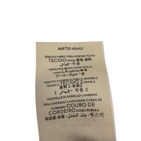 GUCCI BLUE 2022 LOGO WOOL KNIT AND LAMBSKIN LEATHER KELSO GLOVES - Picture 7 of 9